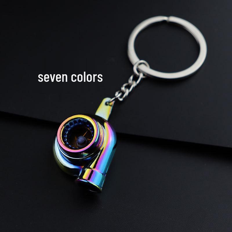 Porte-clés de voiture créatif avec levier de vitesse de turbine, moyeu de roue, disque de frein et pendentif amortisseur