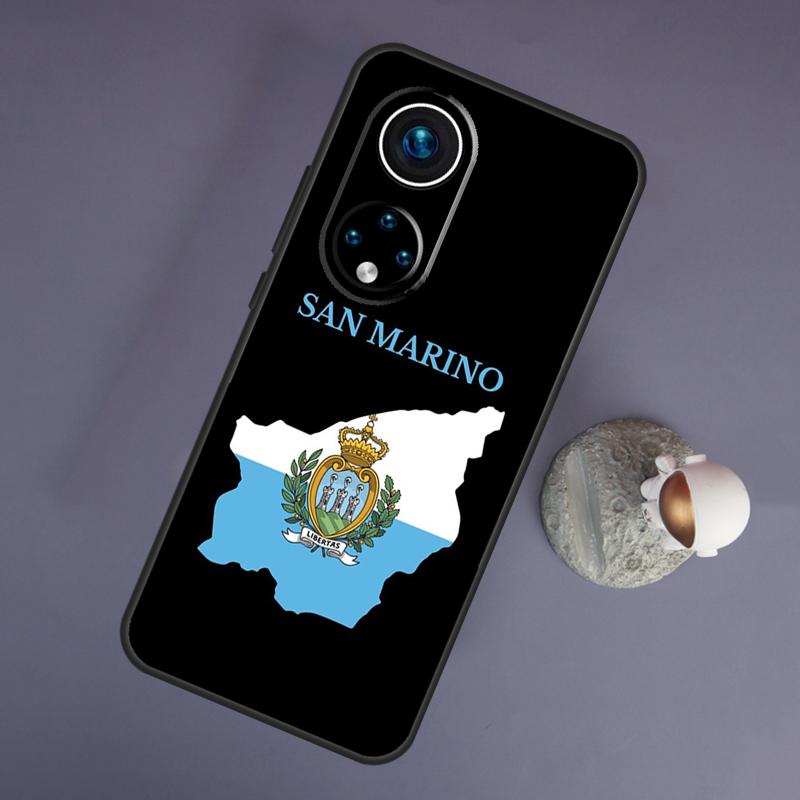 San Marino Flag For Huawei Honor Magic 5 Lite 70 50 X8 X9 a P20 P30 P40 P50 P60 Pro P Smart Nova 9 5T Case