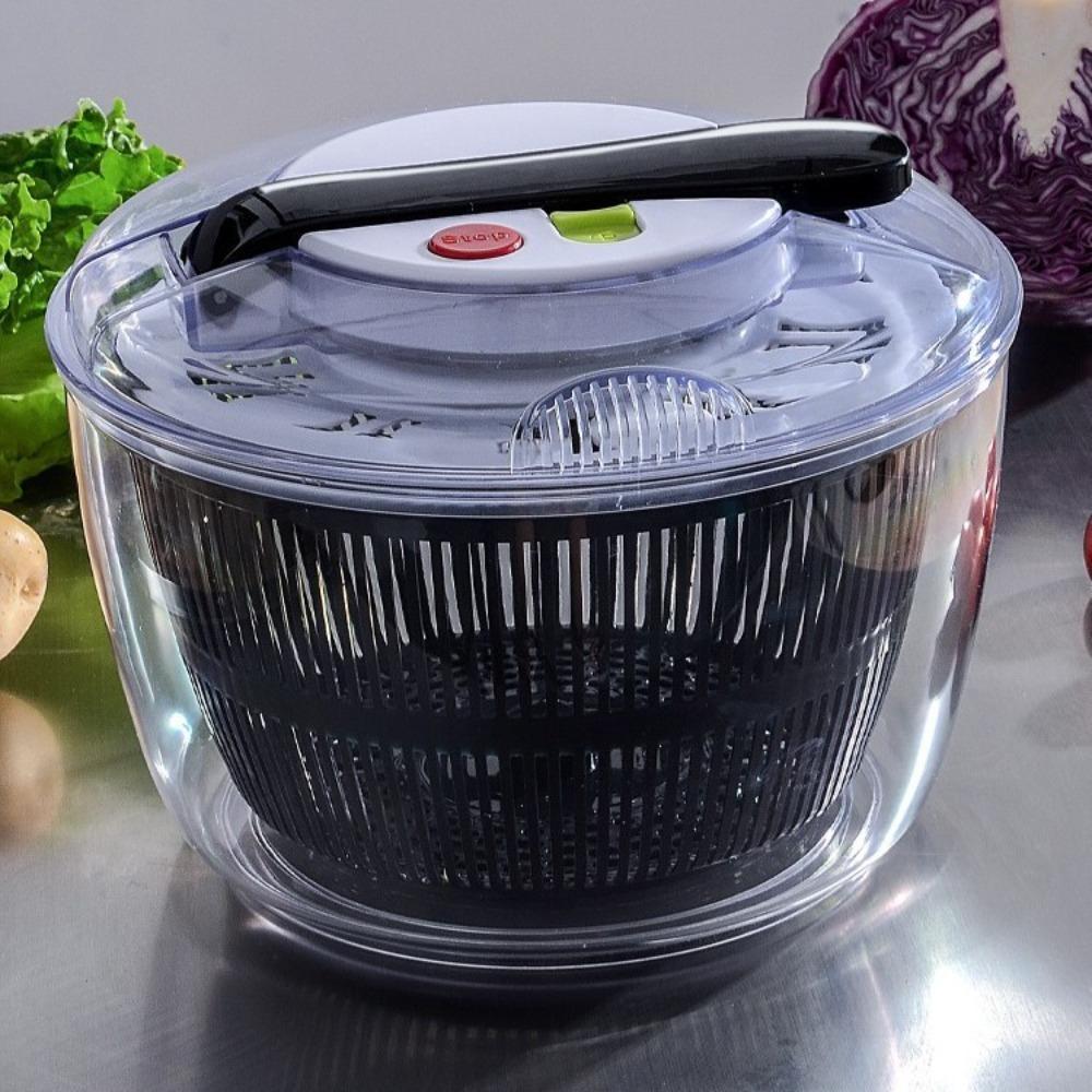 Press-type Vegetable Salad Spinner Quick Spin Salad Dryer Mixer Fruits Drain Basket  Fruit Washing