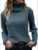 European Retro High Neck Knit Pullover - Women's Long Sleeve Sweater (Solid Color, Autumn/Winter)