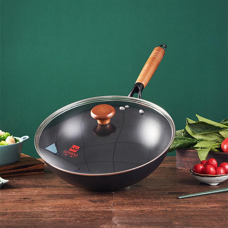 LUVHOO Non-stick Cast Iron Wok