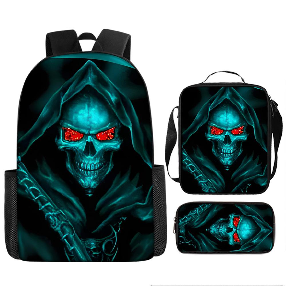 Skull Schoolbag for Primary School Students, Kindergarten New Schoolbag for Boys and Girls, Grades 2345 and 6
