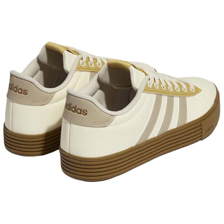 Adidas Daily 4.0 Synthetic Leather Low top Skateboard Shoes Unisex Beige KH8002