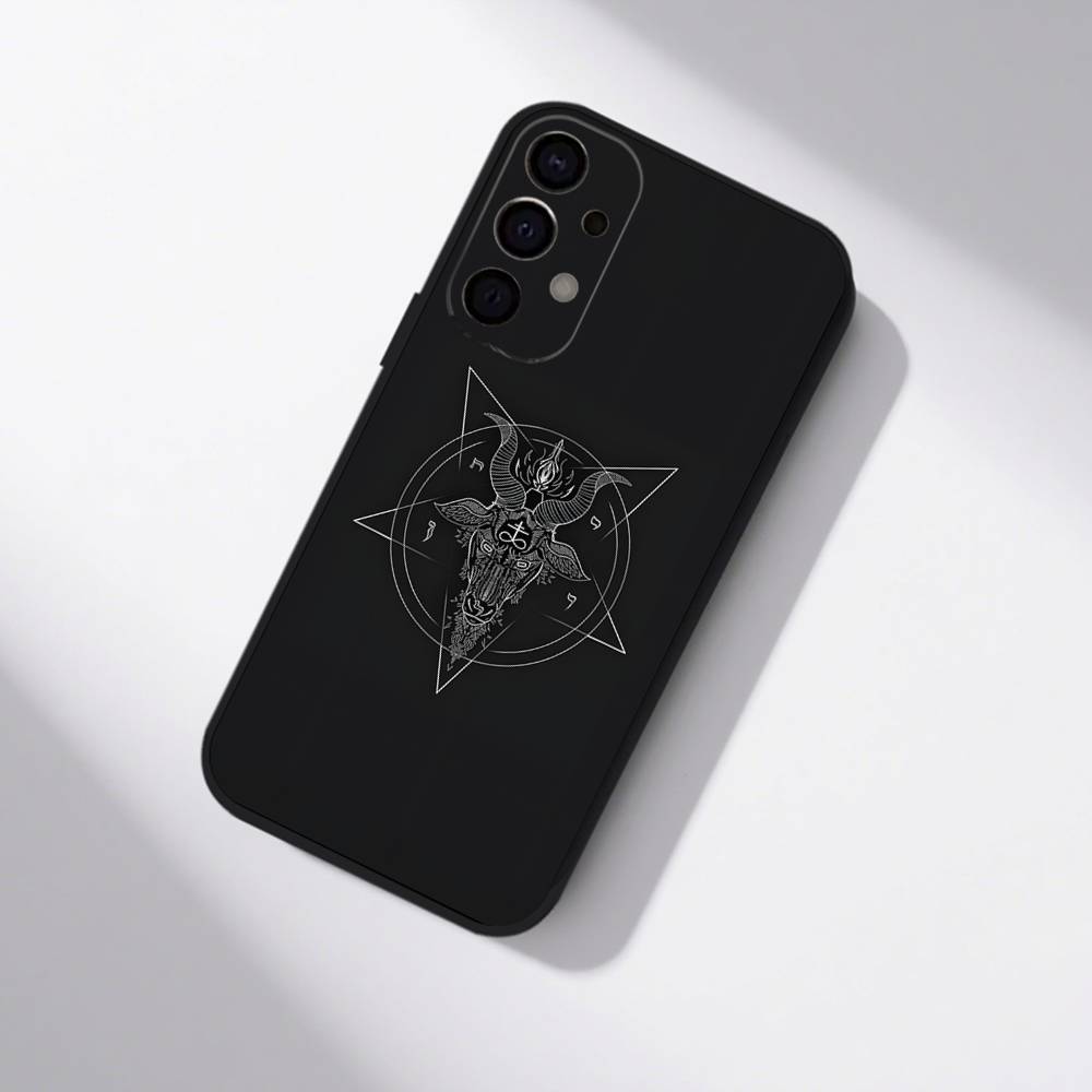 Satanic Goat Satan Devil Phone Case For Samsung S25,S24,S21,S22,S23,S30,Ultra,S20,Plus,Fe,Lite,5G Black Cover