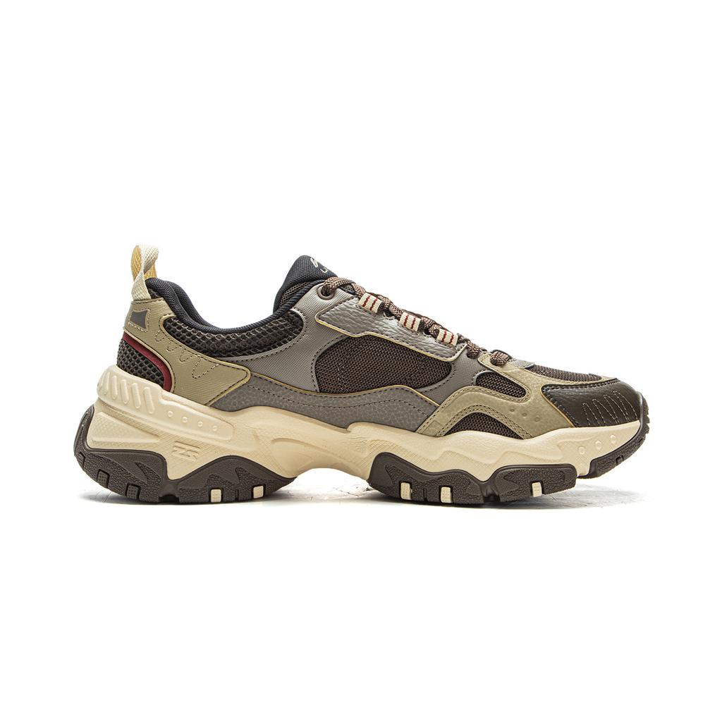 Li Ning Brown Sugar Cushioning Slip Resistant Abrasion Resistant Support Low Top Casual Shoes Men's Khaki AGCV367-4