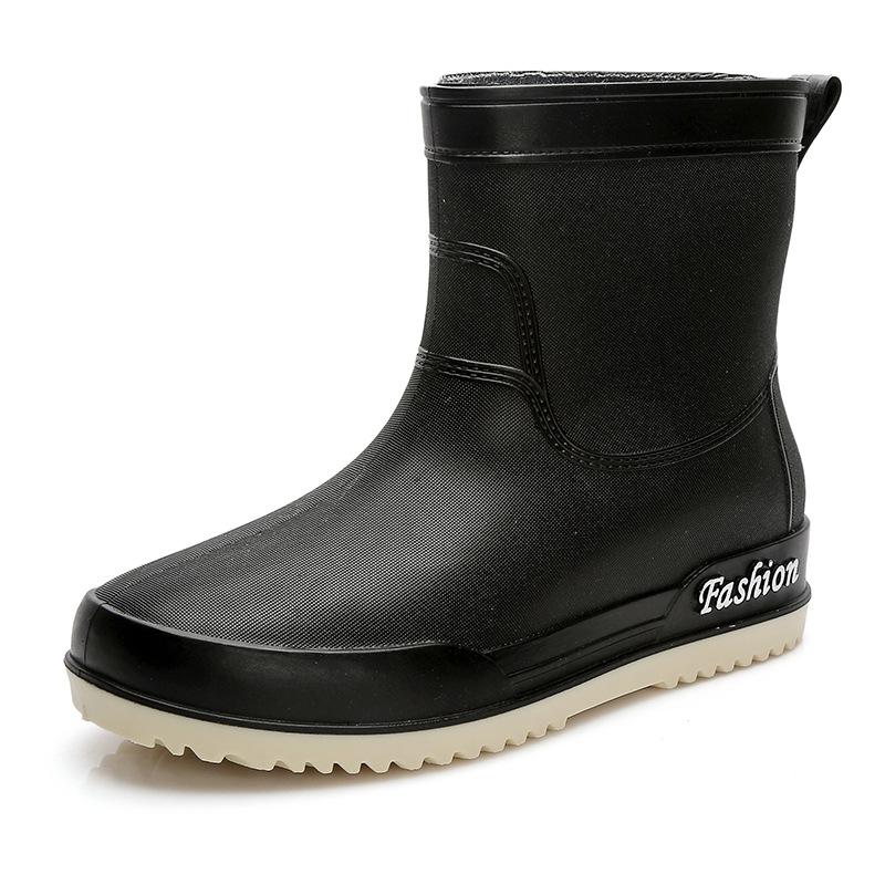 Fashion outer wear water shoes waterproof and non-slip rain shoes women's summer rubber shoes short tube sweet new velvet water boots rain boots