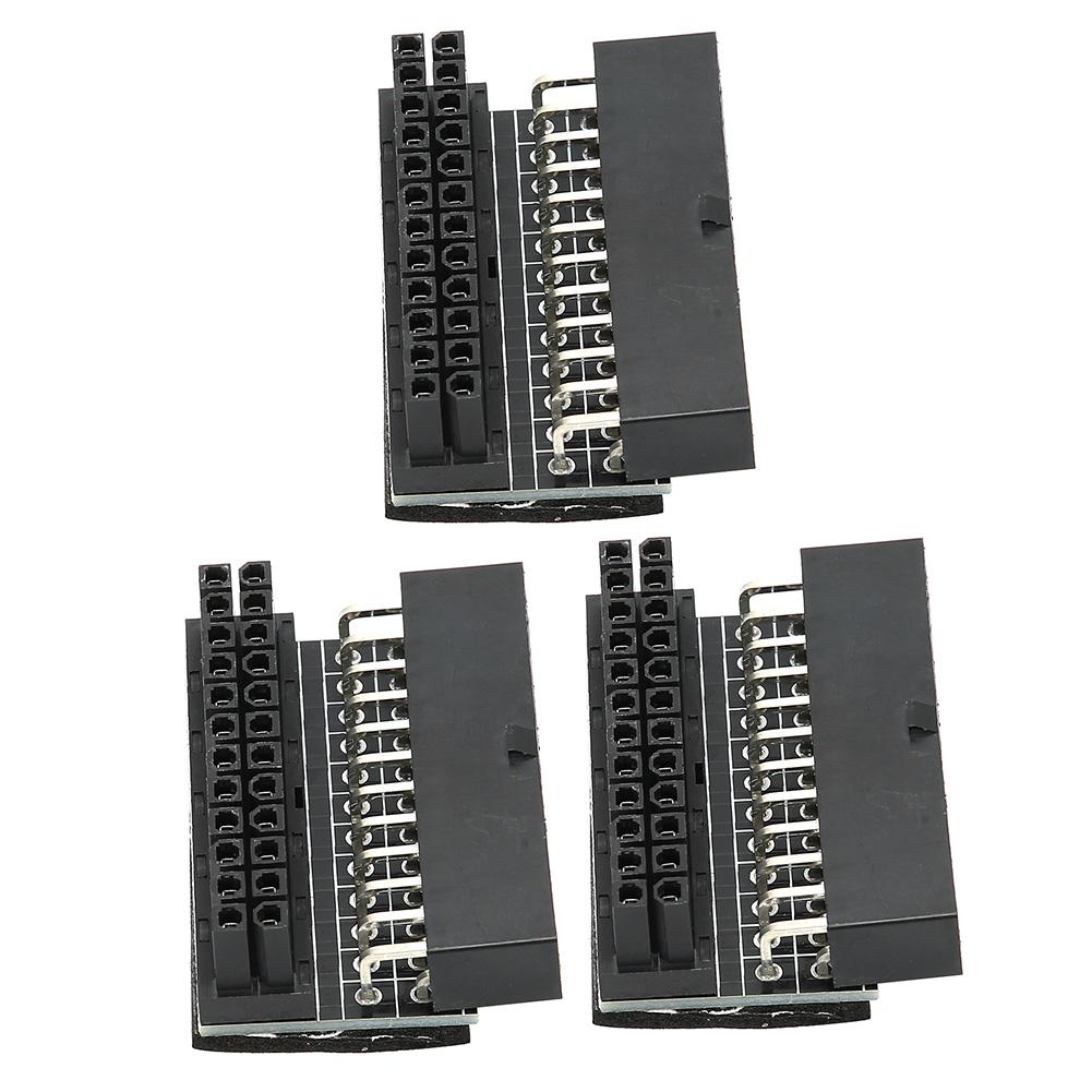 3PCS Motherboard Power Connector Adapter GMTA 24P Turn 90 Degree Joint DIY Installed Accessory