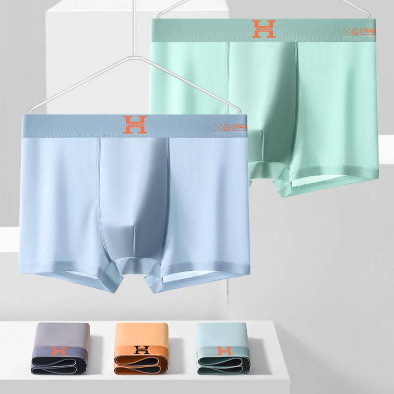 6 calzoncillos para hombre Ice Silk transpirables de punta plana, pantalones deportivos juveniles de punta cuadrada, bóxer