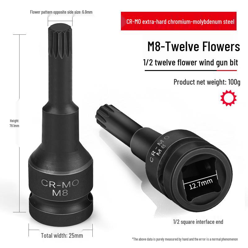 1/2'' Torx Impact Hex Bit Wrench with Magnetic Chrome Molybdenum Steel Head