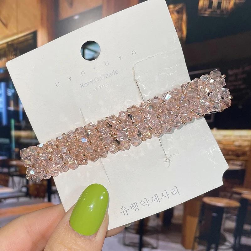 Mode Kristall Frühlings Haarspangen Nadeln Handgemachte Perlen Haarspangen Für Frauen Mädchen Mode Einfache Haaraccessoires Kopfschmuck