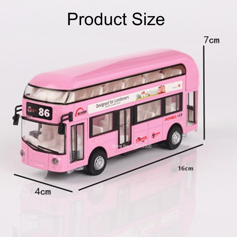 1/36 Double-decker Bus Model Car Toy Alloy Diecast Sound Light Metal Vintage London Autobus Models Toys Collection Kids Gifts