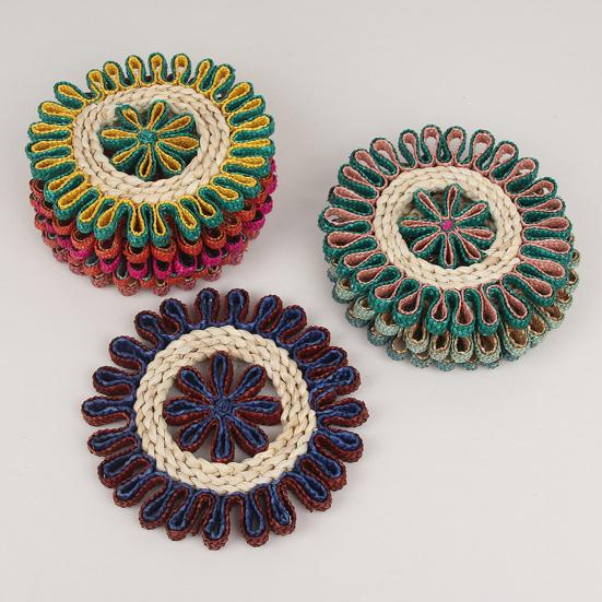 Gewebte Stroh-Tischsets Hitzebeständige Tischmatten zum Schutz des Esstisches Hohe Temperaturbeständigkeit Verbrühungsschutz Dekorative Untersetzer für Zuhause