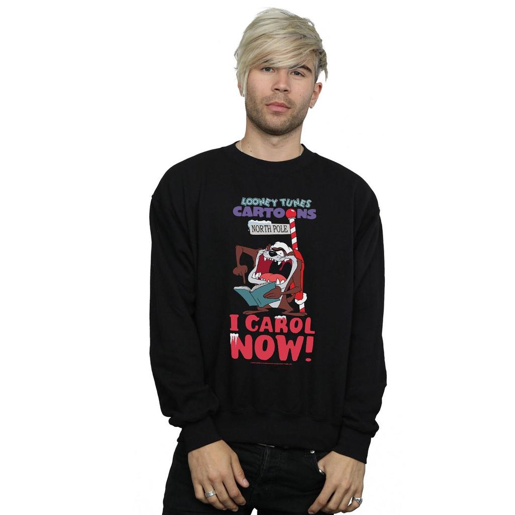 Looney Tunes Herren Taz I Carol Now Sweatshirt