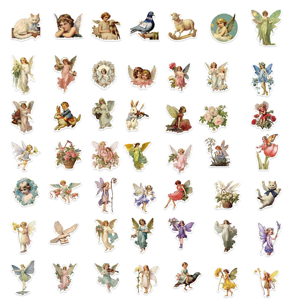 50pcs Elf Fairytale Cute Angel Stickers Decoration Skateboard Laptop Bike Suitcase Wall Decals