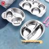 LIJIA KITCHENWARE Kids 304 Stainless Steel Four-Compartment Meal Tray