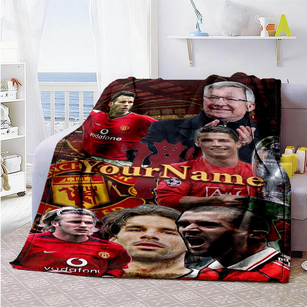 Manchester Personalized Name Blanket Cozy Personalized Blanket Soft & Cozy for Bedding Bed Office Chair Chair for All Occasions