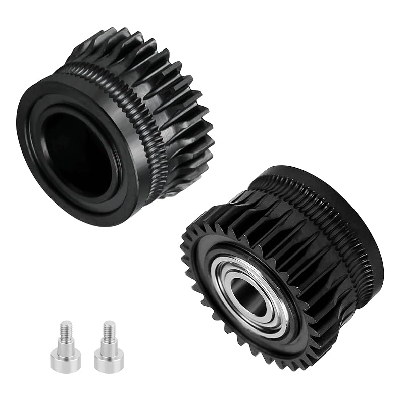 K1 Extruder Gear 2Pcs Nickel-Plated Alloy Gears Compatible with Creality K1/K1C/K1 max/Ender 3 V3 and Ender 3 V3 Plus 3D Printers чёрный