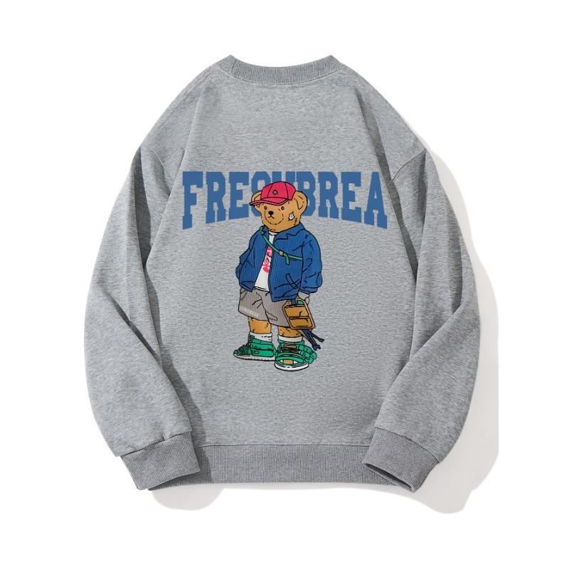 

Ittle Bear Cowboy Модный принтованный топ, повседневная спортивная одежда на осень и зиму, хлопковая толстовка XXL слоновая кость