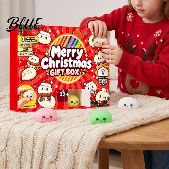 Advent Calendar for with Mini Toy Box Dumplings Squeeze Christmas Party 24-Day Countdown Activity Family