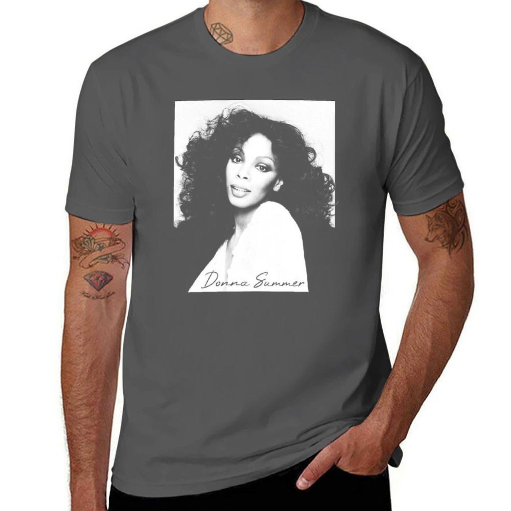 Donna Summer Retro T-Shirt Klassischer Print Kurzarmshirt