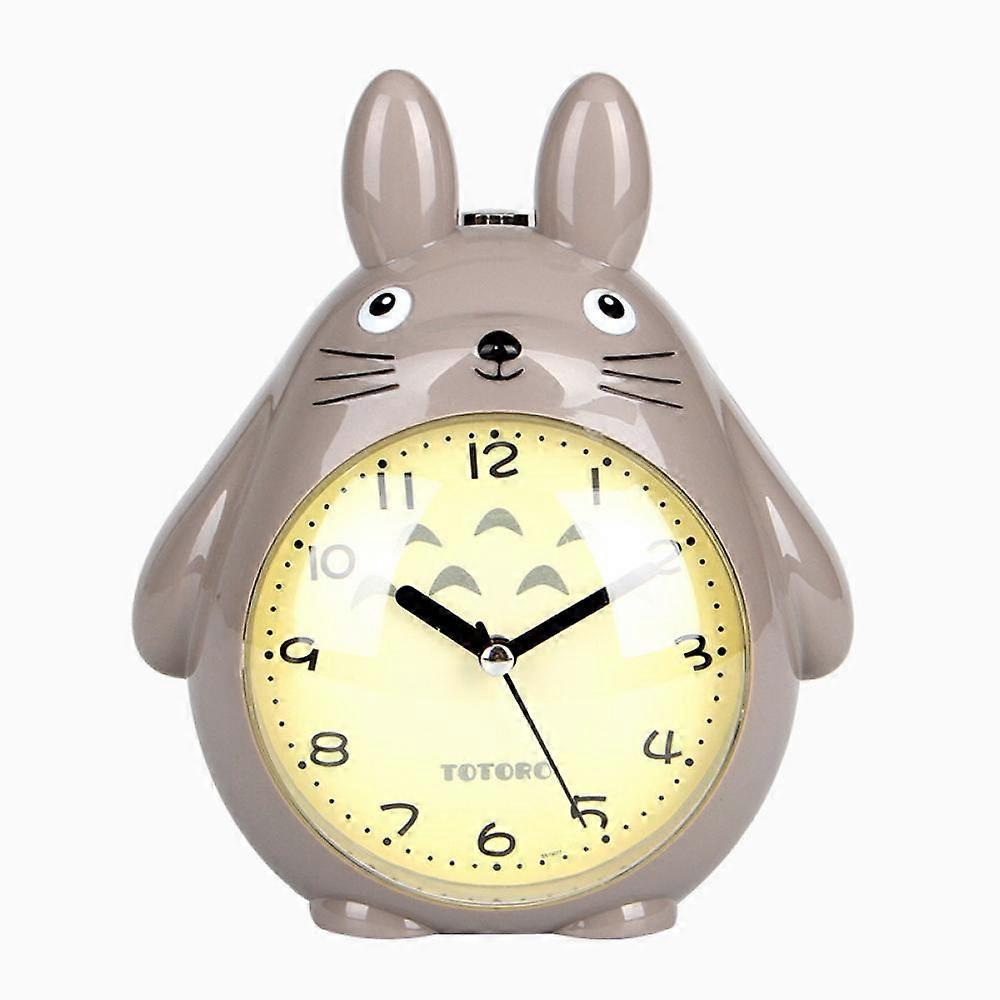 Wecker für Schlafzimmer, Cartoon-Wecker Totoro-Wecker Nachtlicht, Studenten Kinder Heimdekoration Schreibtischuhr(grau) grau