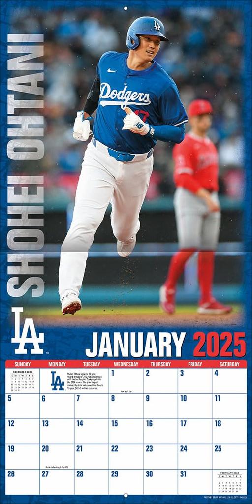 Shohei Ohtani 2025 Wall Calendar X 30 28 Major League Baseball Tri-X (Imported) (60 Cm, Pages) Baseball,