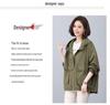 Stylish 2024 Women's Pure Cotton Hooded Jacket – Loose Fit, Plus Size, Casual Short Trench for Middle-Aged Moms