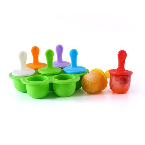 7 Holes Lolly Cream Silicone DIY Ice Maker Jelly Ball Mold Summer