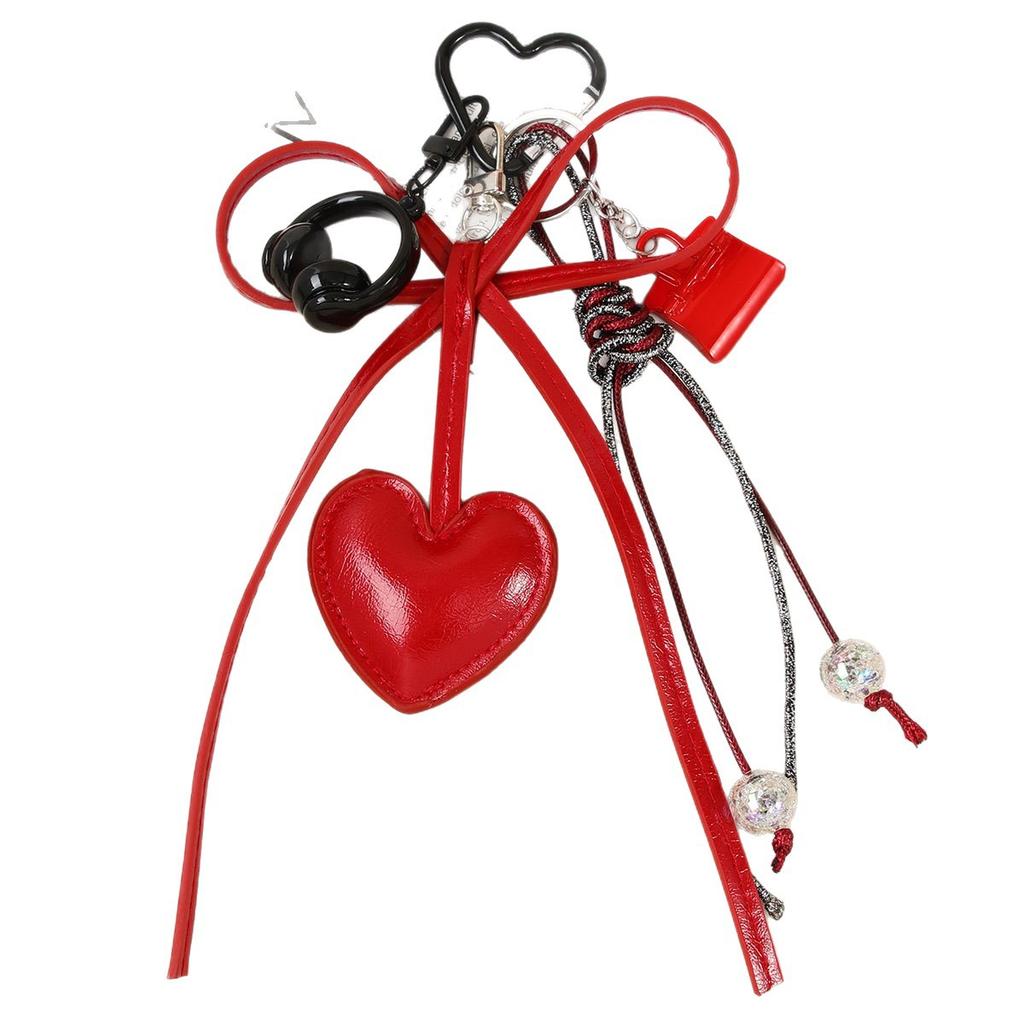 Premium sense pu bow love mini bag pendant ins wind mini earphone bag pendant keychain