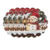 4pcs Coaster Christmas Table Placemat Snowman Elk Round Dining Mat Xmas Table Mat  Table Setting