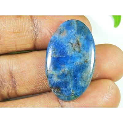 38Cts Prawdziwy Neon Niebieski Apatyt Owalny Kryształ Kaboszon Luźny Kamień Szlachetny 20X33MM SK-2096