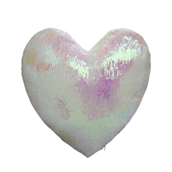 Pillowcase Ultra Soft Heat Transfer Printing Home Decoration Double Color DIY Sequins Love Heart Shape Pillow Cushion Cover for Sofa