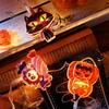 Cute Ghost Witch Hat Party Decor Halloween LED String Lights, Pumpkin Spider Battery Operated Fairy Waterproof Decorative Lights for Porch Party,