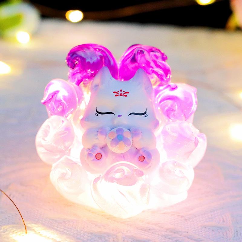 Kunlun Nine-Tailed Fox: 2nd Gen Lighted Resin Figurine - Little Fox Desktop Ornament