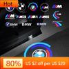 New Hots E60 2Pcs Car LED Door Logo Projector Warning Light Ghost Shadow Welcome Lamp For BMW 50th Anniversary Edition E39 X5 E
