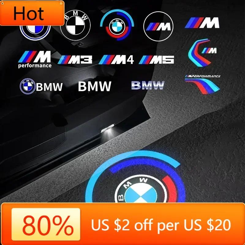New Hots E60 2Pcs Car LED Door Logo Projector Warning Light Ghost Shadow Welcome Lamp For BMW 50th Anniversary Edition E39 X5 E