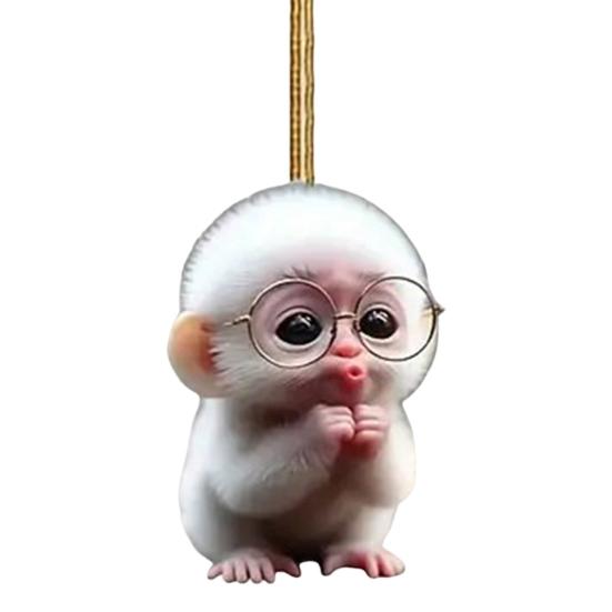 Car Pendant Cartoon Pouting Monkey Charm Acrylic Pendant Lightweight 2D Backpack Auto Accessory Car Decoration