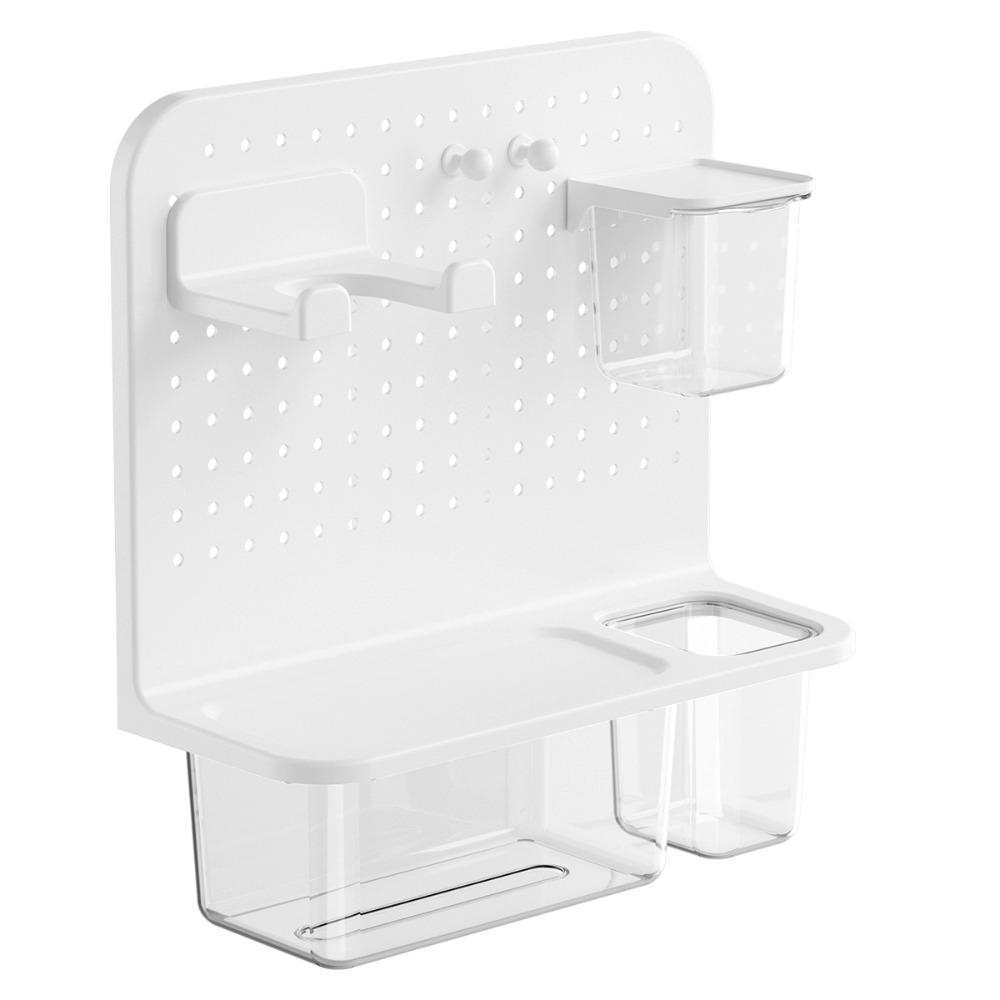Large Capacity Storage Shelf Space-Saving Wall Organization Cave board storage rack  Bathroom белый