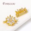 18K Gold Plated 2 Hole Separators For Beads,Inlaid Zircon Beads Separators For Bracelets DIY Jewlery Making Supplies