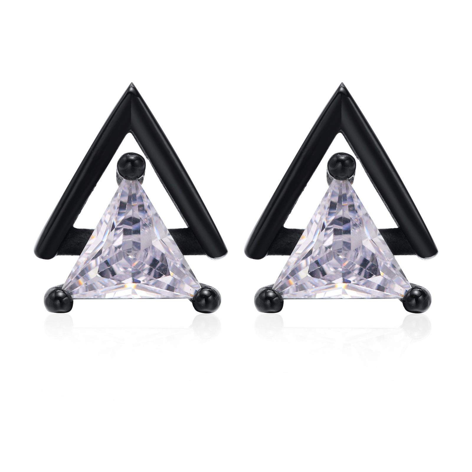 

Vnox Панк Серьги-гвоздики для мужчин, Треугольные серьги с камнями AAA CZ, Геометрические крутые рок-серьги из нержавеющей стали