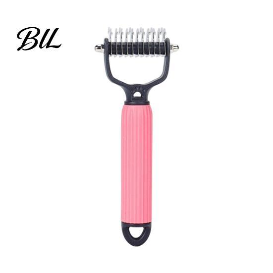 Tangles Remover for Dogs Pet Grooming Rake, Double Sided Cat Undercoat Rake Dematting Comb, Gentle Loose Fur Pets Detangling Tool, Deshedding S розовый