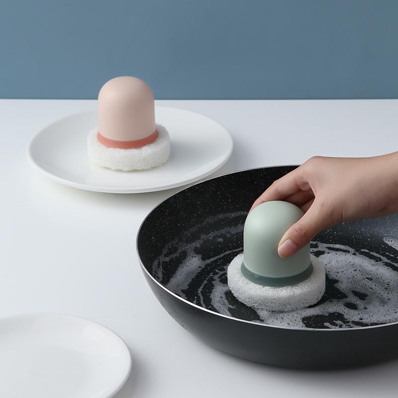 Sponge Brush with HandleBathtub Brush Bathroom Tile BrushSponge WipeCleaning Brush