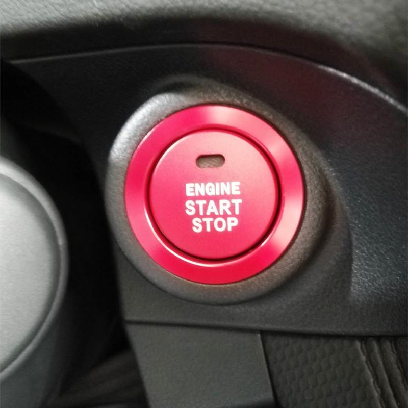 

Subaru Legacy/Outback/Forester Start Button Aluminum Ring & Cover Sticker Red - Center Cover