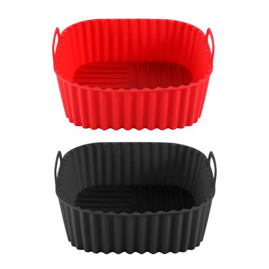 Silicone Air Fryer Liner Non-Stick Mat Baskets Heat Resistant for 4-7QT Food Grade Reusable Square Baking