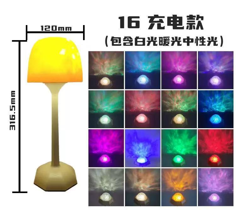 Firefly Night Light, Water Wave Projection Lamp, Bedside Sleep Lamp with Touch Control & Dimmable Warm Light, Romantic Mood Lighting for Bedroom