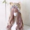 Fashion Cartoon Knitted Cat Ear Hat Ear Protection Casual Crochet Wool Hat Cute With Bow Photo Props Cap Outdoor