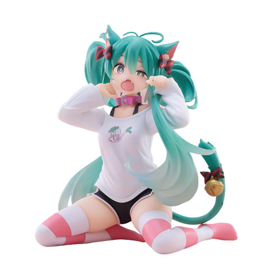 Vocaloid Star Cat Ear Short Sleeve Pajama Hatsune Figure MIKU Scenery Miniature Animation Beautiful Girl Table Decoration Piece Present