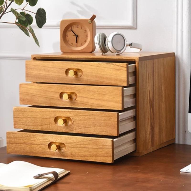 Drawer Type Storage Box Wood Organizer Boxes Luxury Desk Accessory Organization Case Multifunctional Organizing Cases Furniture