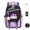 Children'S Schoolbag Contrasting Colors Neutral Leisure Travel Usb Backpack Animation Printing Primary And Secondary School Students