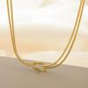 Trendy Love Knot Double Snake Chain Necklace Women Stainless Steel Clavicle Chain Choker Gold Color Jewelry Gift 2026 Wholesale